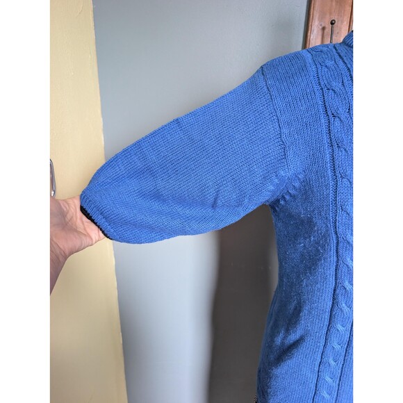 Vintage 80s Sweater Dress, Blue Two Piece Sweater and Dress - Picture 5 of 10
